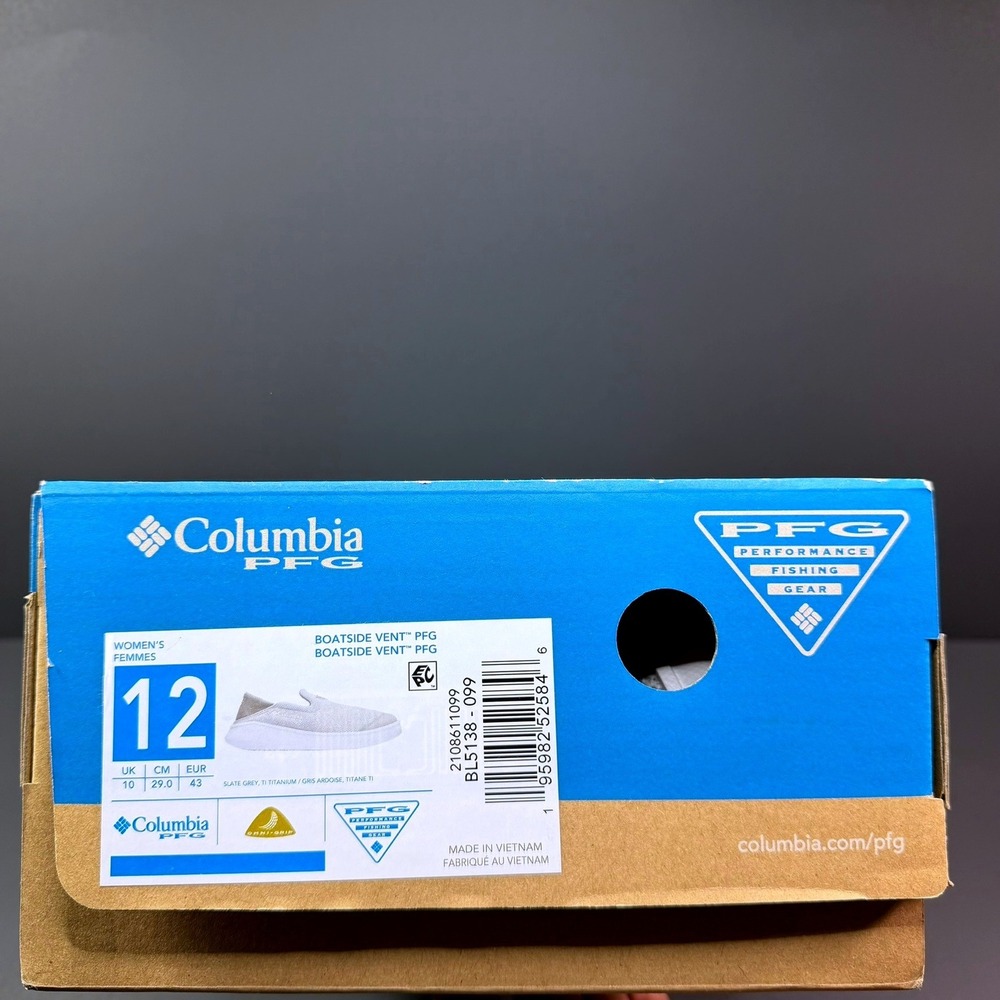 Columbia Boatside Vent PFG Shoes Womens 12 Slate Grey Boat Fishing Mens 10.5 New - Picture 4 of 4